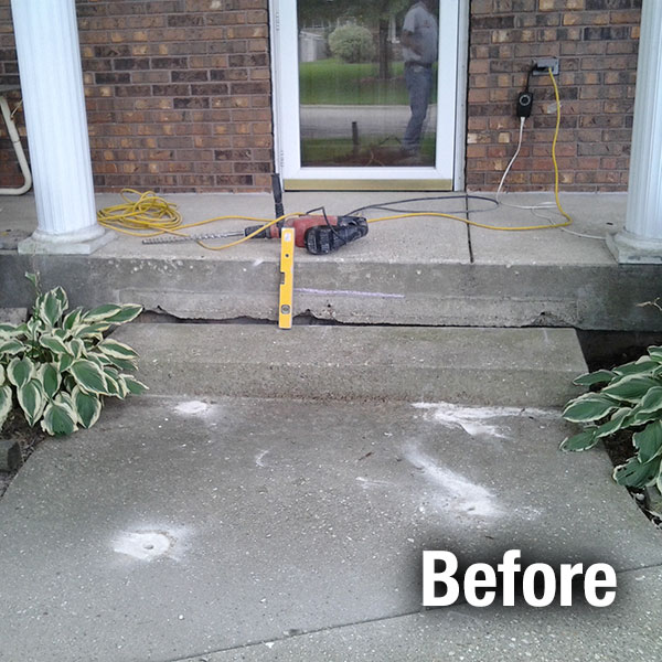 Muncie Concrete Step Repair - Before
